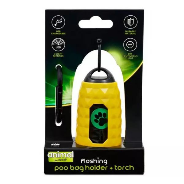 Animal Instincts Flashing Safety Poop Bag Holder and Torch