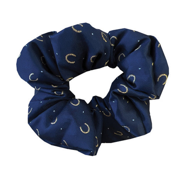 Equetech Hair Scrunchie Horseshoes - Navy/Gold/White