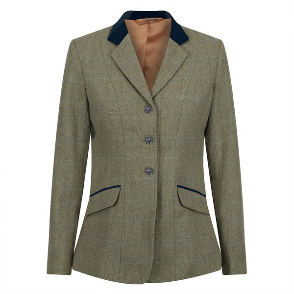 Equetech Junior Thornborough Deluxe Tweed Riding Jacket - Green