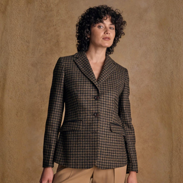 Jack Murphy Ladies Tara Tweed Hacking Jacket - Earth Check