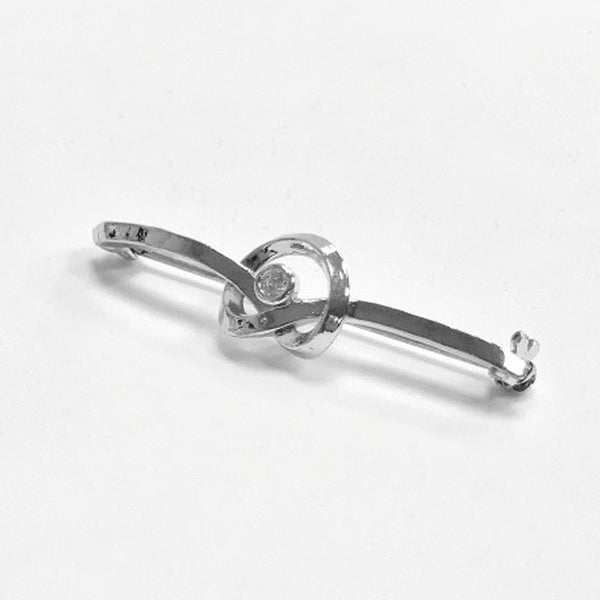 Equetech Twirl Crystal Stock Pin - Silver