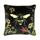 Evans Lichfield Midnight Garden Bee Feather Filled Cushion - Black
