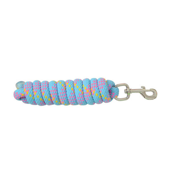 Hy Fleck Lead Rope - - Blue/Hot Pink/Yellow 2 metres