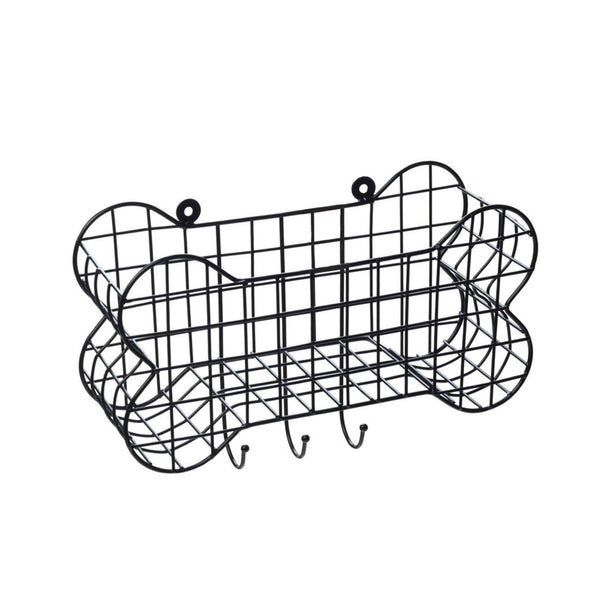 House Of Paws Dog Bone Wire Storage Shelf - Black