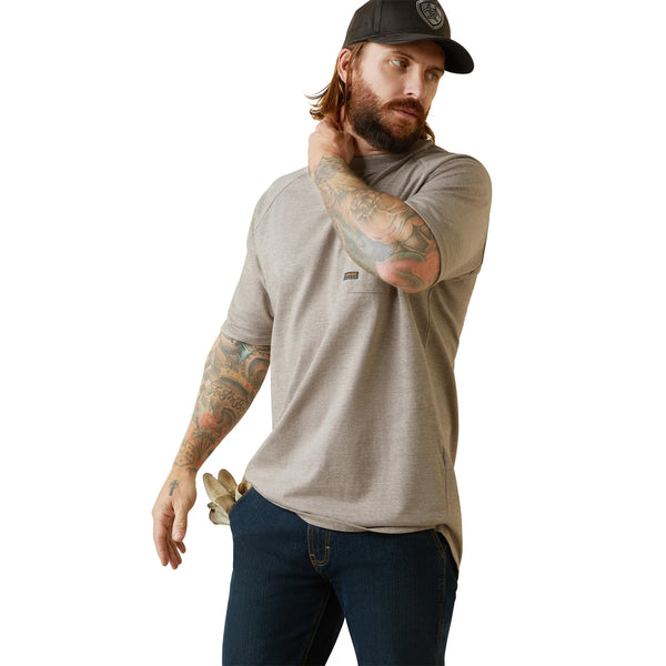 Ariat Mens Rebar Cotton Strong T-Shirt - Beige Heather