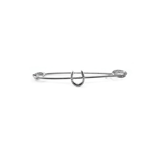 Equetech Traditional Horseshoe Stock Pin - Silver