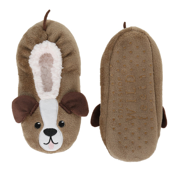 Wild Feet Kids Fluffy Footsie Slipper - Dog