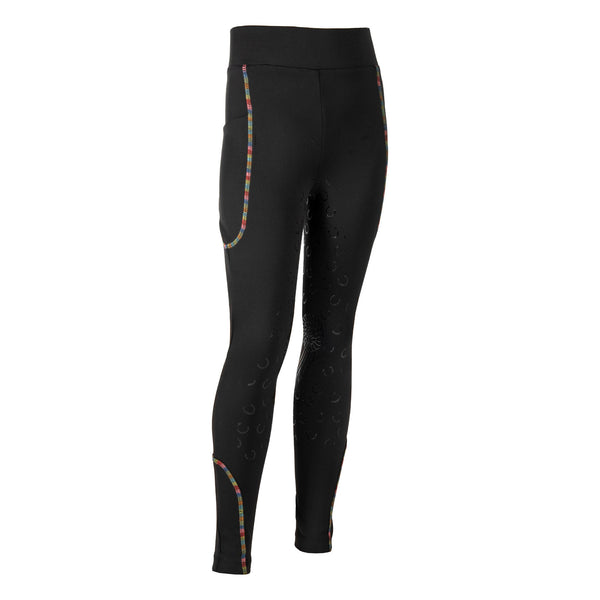 HKM Kids Polly Silicone Full Seat Leggings - Black