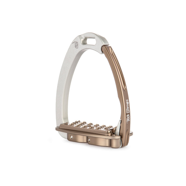 Tech Stirrups Venice Sloped Evo Stirrup - Silver/Brown