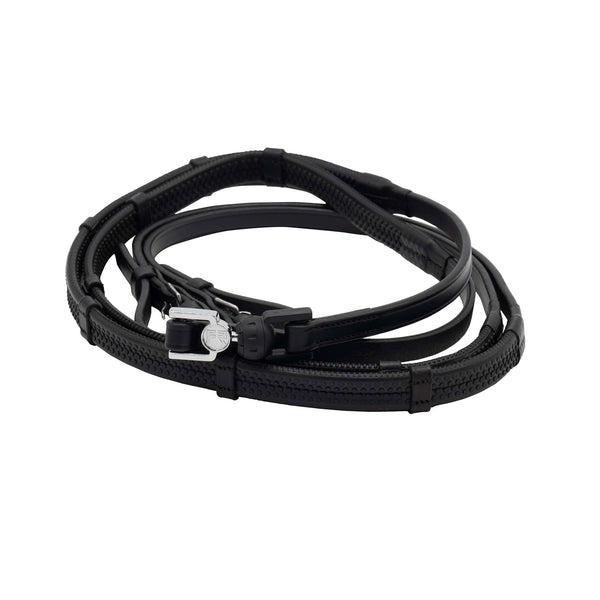 FR Vincitore Equestrian Libre Rubber Grip Reins - Black