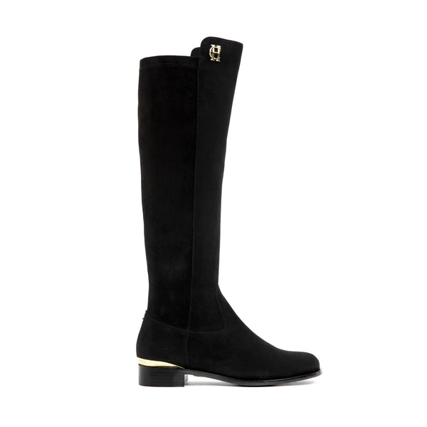 Holland Cooper Albany Knee Boot - Black Suede