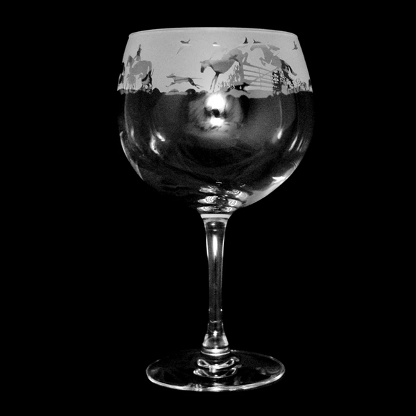 The Milford Collection Hunting Scene Gin Balloon Glass