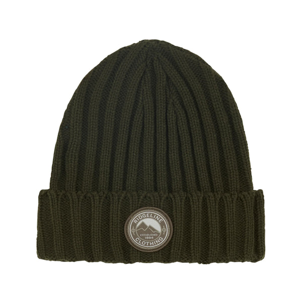 Ridgeline Original Knitted Beanie Hat - Olive