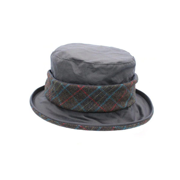 Heather Natalie Wax Tweed Band Hat - Navy