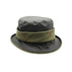 Heather Natalie Wax Tweed Band Hat - Olive