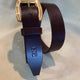 Hide and Collar Leather Belt Nickel Horse Buckle - Brown