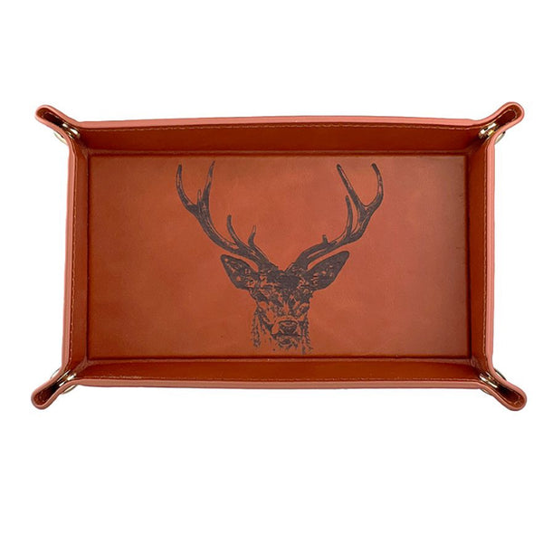 Selbrae House Leather Trinket Tray - Stag