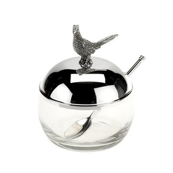 Orchid Designs Pheasant Jam Pot and Spoon