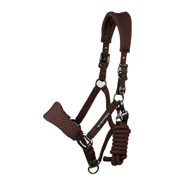 Premier Equine Necto 3D Mesh Head Collar with Lead Rope - Brown