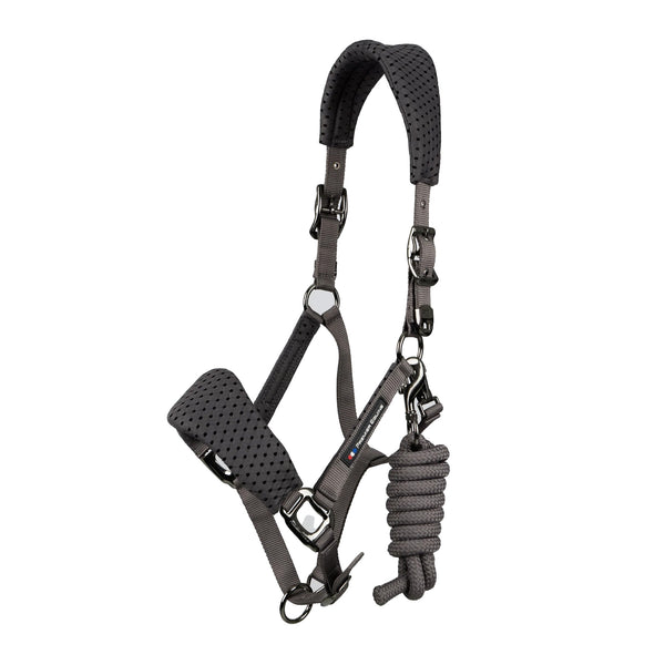Premier Equine Necto 3D Mesh Head Collar with Lead Rope - Grey
