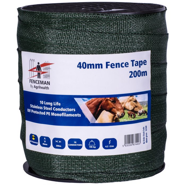 Fenceman Tape 40mm Green 200m