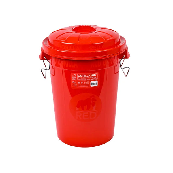 Red Gorilla Bin With Clip Lid - 30L - Red