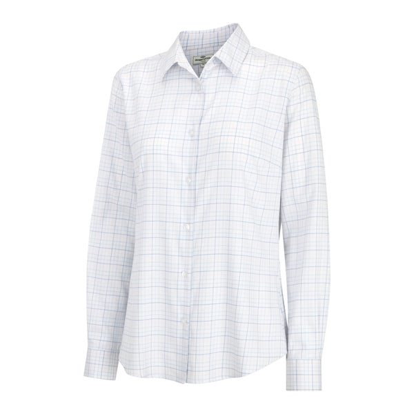 Hoggs of Fife Ladies Callie Twill Shirt - White/Green/Yellow/Red