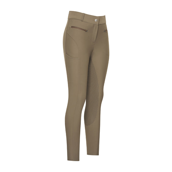 HV Polo Ladies Favourite Sporty Full Grip Riding Tights - Stone