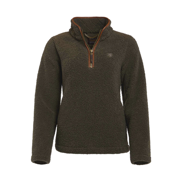 Holland Cooper Country Fleece Quarter Zip - Khaki Borg