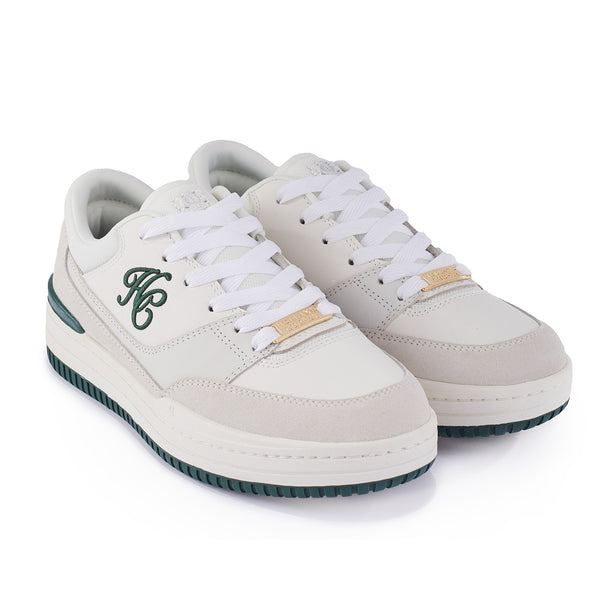 Holland Cooper Retro Trainer - White Racing Green