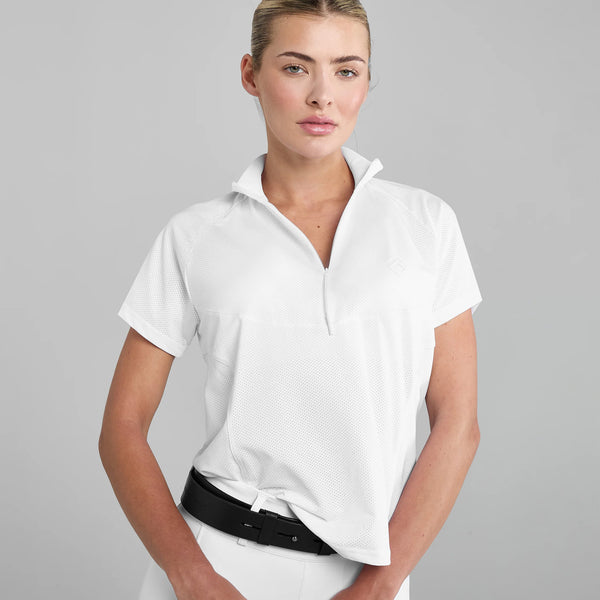 Aztec Diamond Short Sleeve Mesh Shirt - White