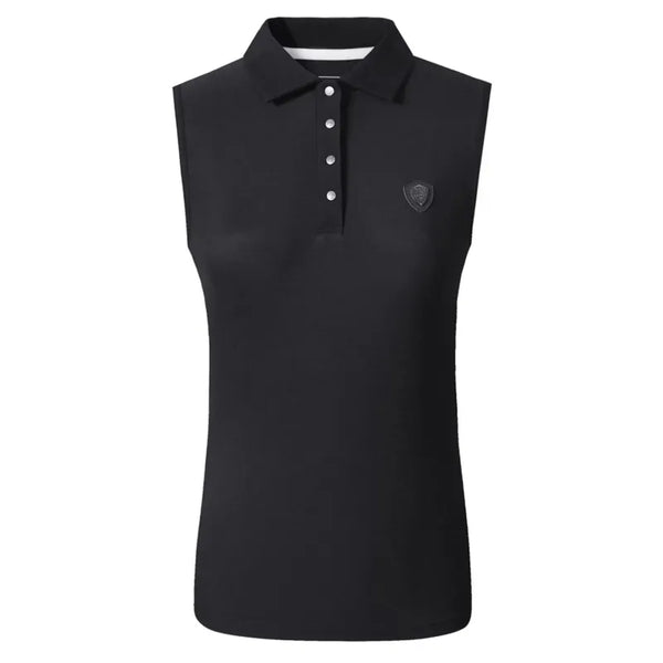 Covalliero Ladies Sleeveless Polo - Black