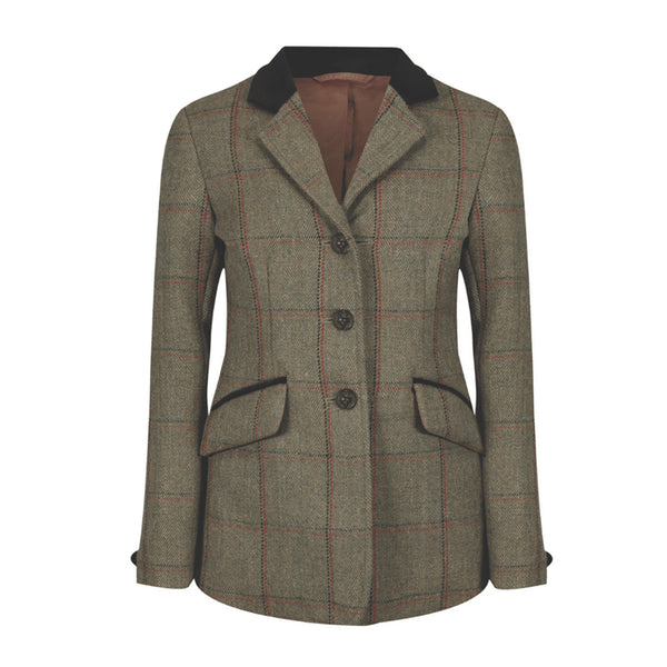 Equetech Junior Launton Deluxe Tweed Riding Jacket - Green