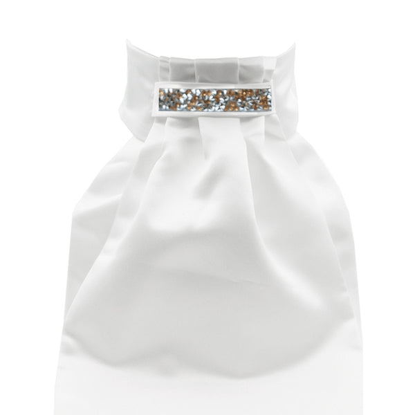 Rose Gold Crystal Deluxe Ready-Tied Stocks - White