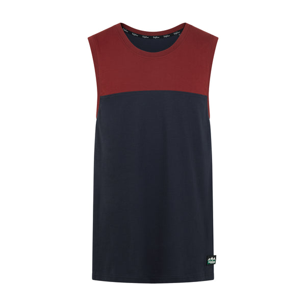 Ridgeline Mens Back Slider Singlet Top - Navy Multi