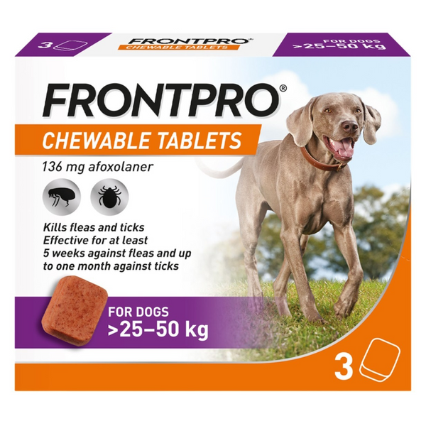 Frontline FRONTPRO Chewable Tablets for Dogs 25-50kg - 3 Tablets