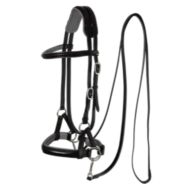 F.R.A Pardoes De Luxe Side Pull Bridle - Black/Grey