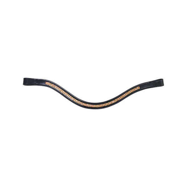 Hy Equestrian Rosciano Rose Gold Browband - Black/Rose Gold