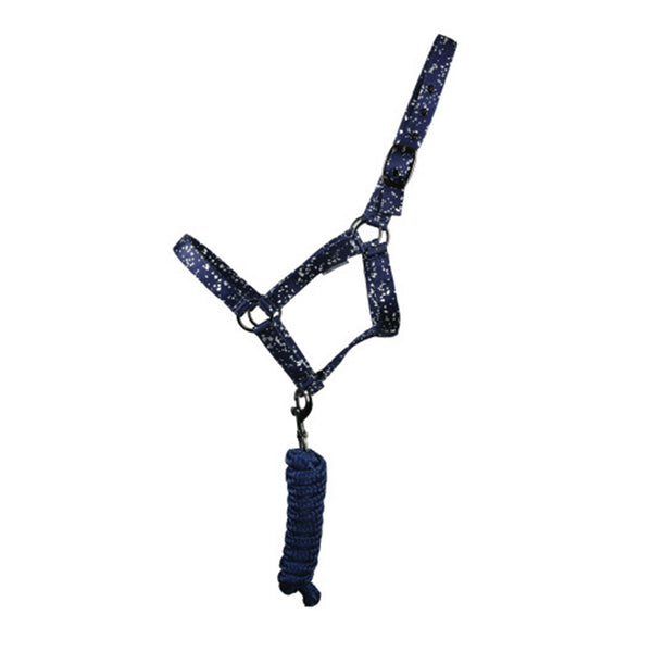 Hy Equestrian Elevate Allure Head Collar And Lead Rope - Navy