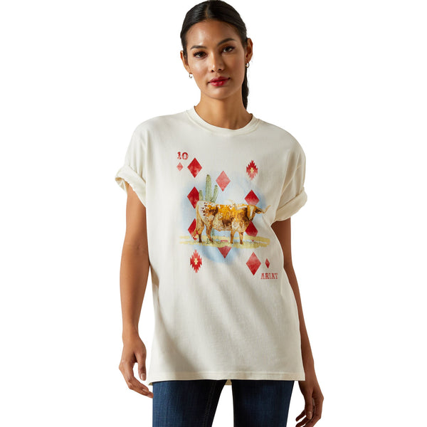 Ariat Ladies Aces Short Sleeve T-Shirt - Papyrus