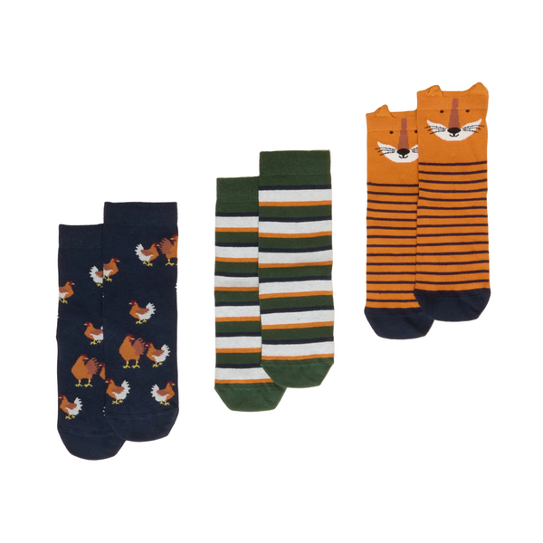 Joules Boys Eat Feet 3 Pack Socks