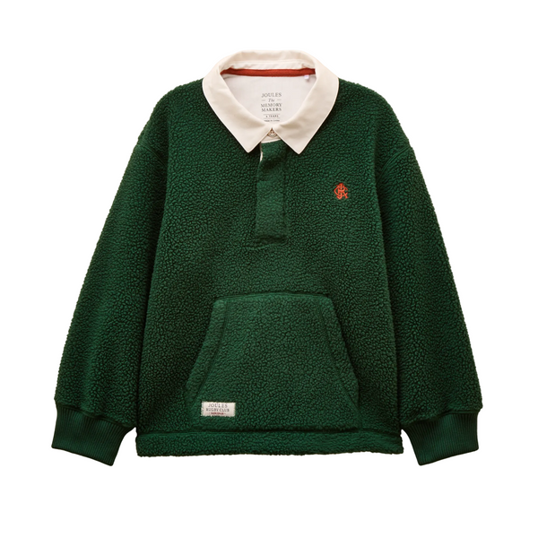 Joules Boys Fleece Rugby Shirt - Green