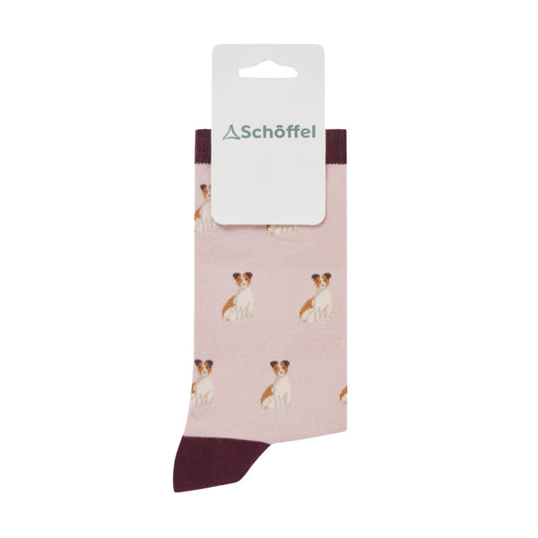 Schoffel Ladies Single Cotton Socks - Jack Russel Print