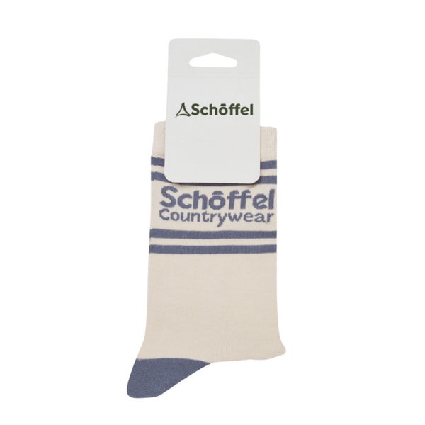Schoffel Ladies Single Cotton Socks - Pale Stone Retro