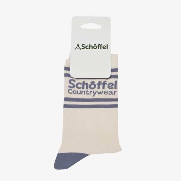 Schoffel Ladies Single Cotton Socks - Pale Stone Retro