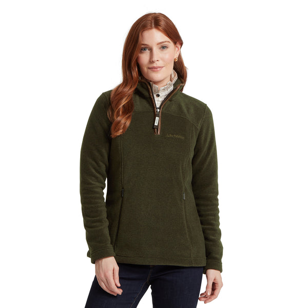 Schoffel Ladies Tilton 1/4 Zip Fleece - Dark Olive