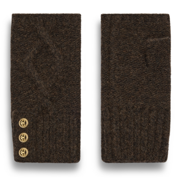 Holland Cooper Sloane Fingerless Gloves - Chocolate