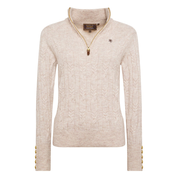 Holland Cooper Bridget Quarter Zip Knit - Barley