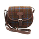 Heather Rowan Harris Tweed Saddle Bag - Brown Check