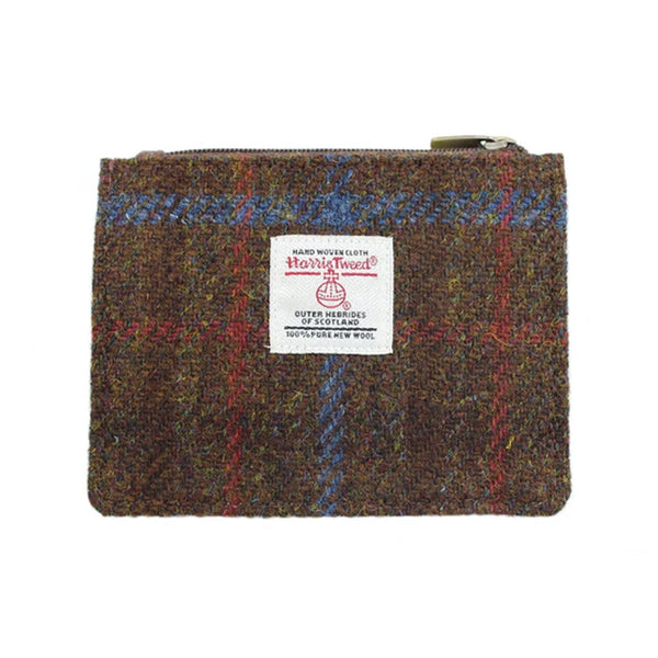 Heather Rory Harris Tweed Coin Card Wallet - Brown Check